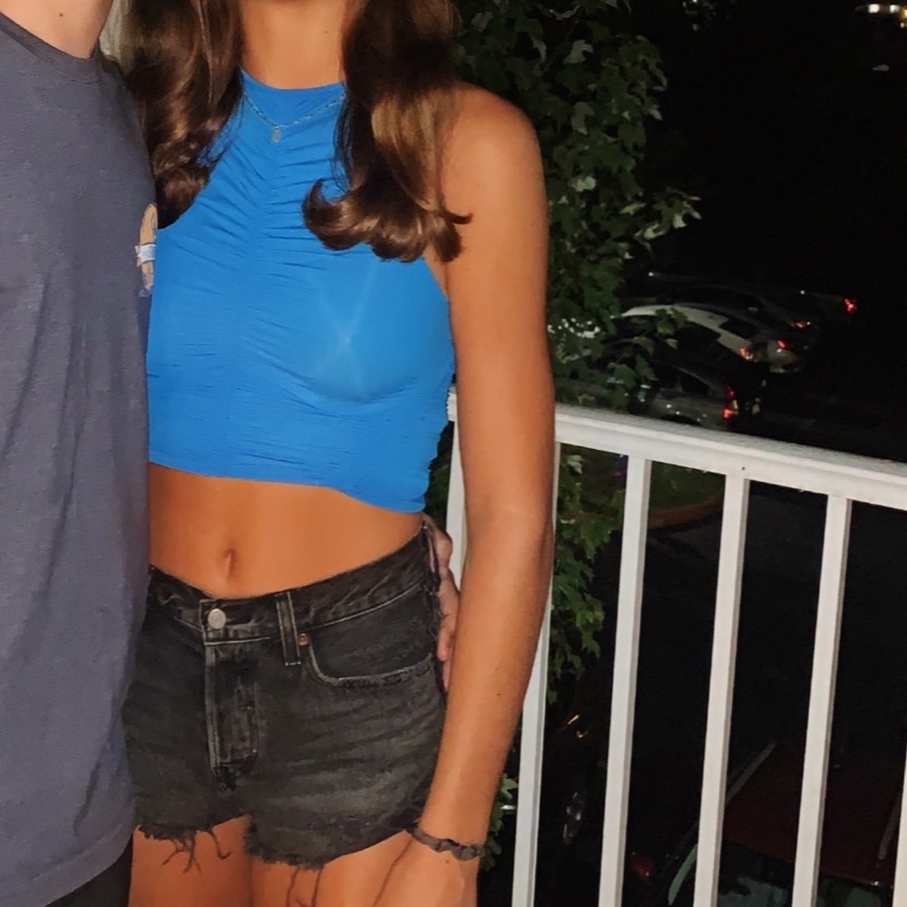 ZARA blue halter top
